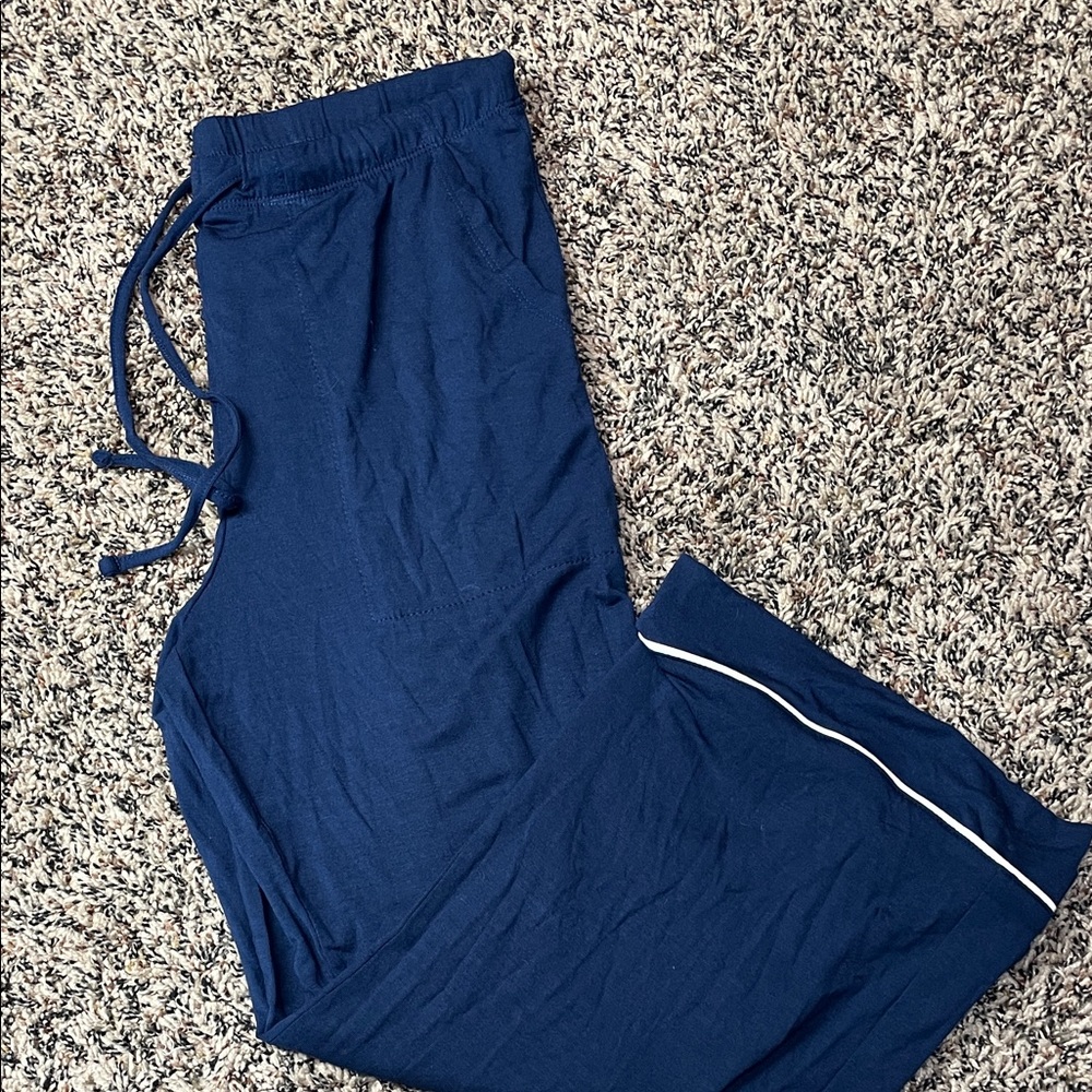 Auden Cloud Knit Soft Pajama Cropped Lounge Pants Navy Woman’s Size Small | NWOT